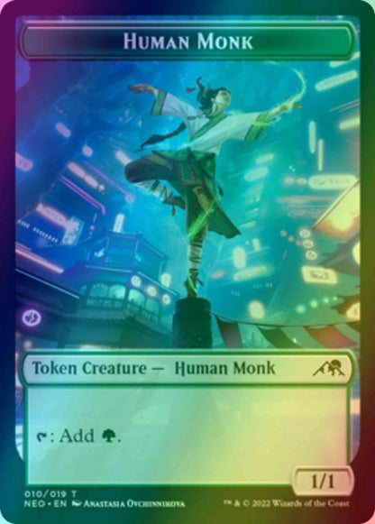 Human Monk Token (10) // Samurai Token (03) [Kamigawa: Neon Dynasty: Tokens] [Foil]