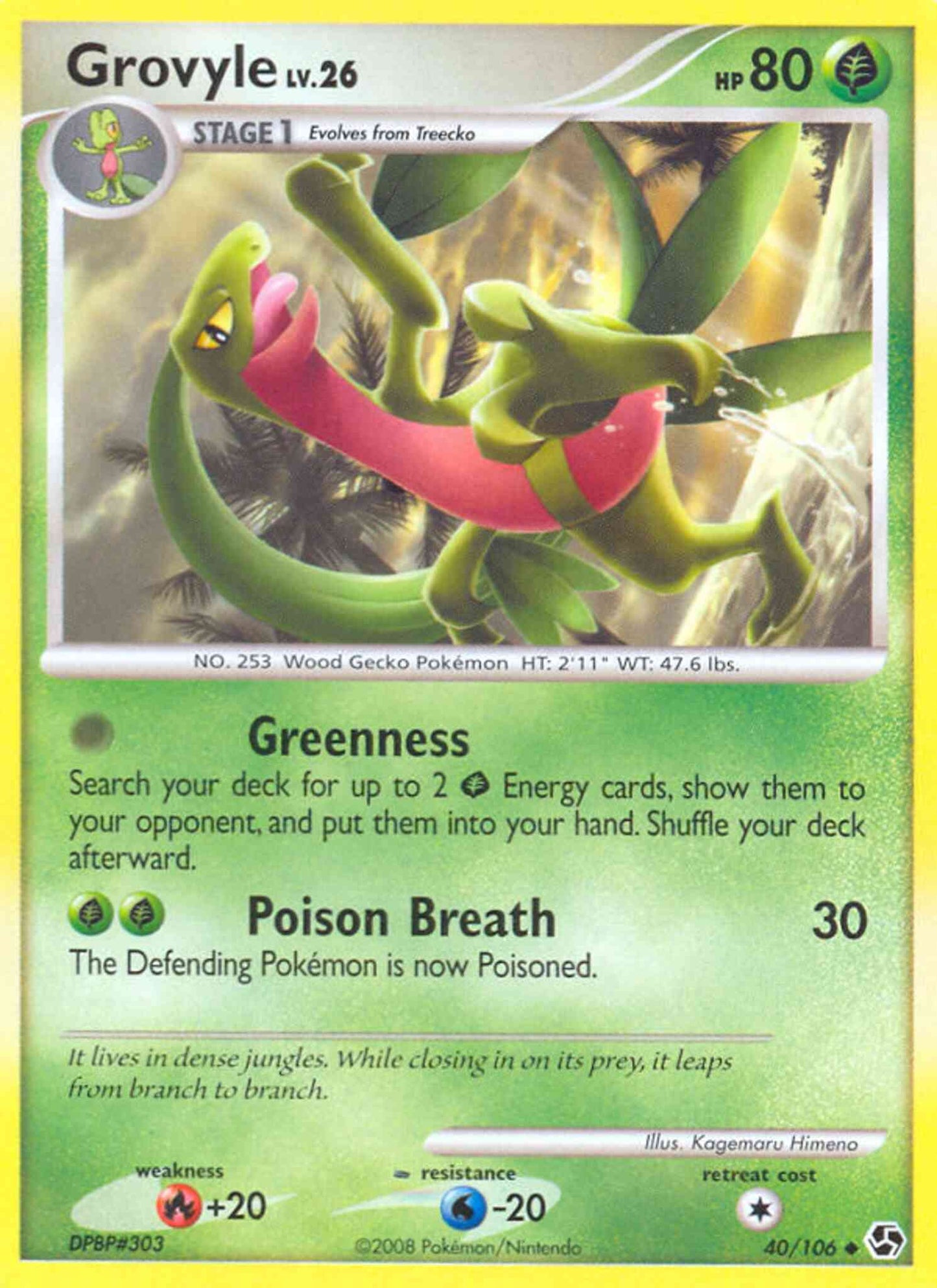 Grovyle - 40/106 - Uncommon [dp4-40] [Reverse Holo]