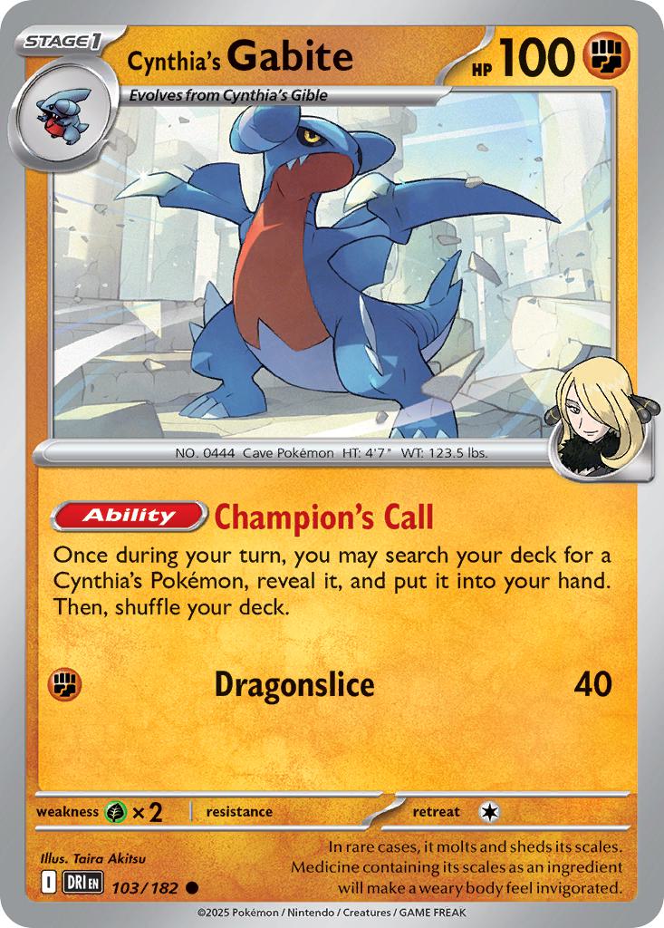 Cynthia's Gabite - 103/182 - Common [sv10-103] [Non-Holo]
