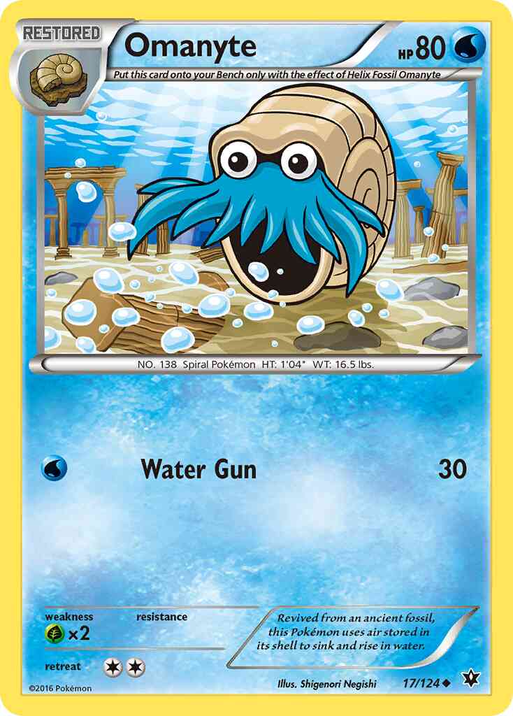 Omanyte - 17/124 - Uncommon [xy10-17] [Non-Holo]