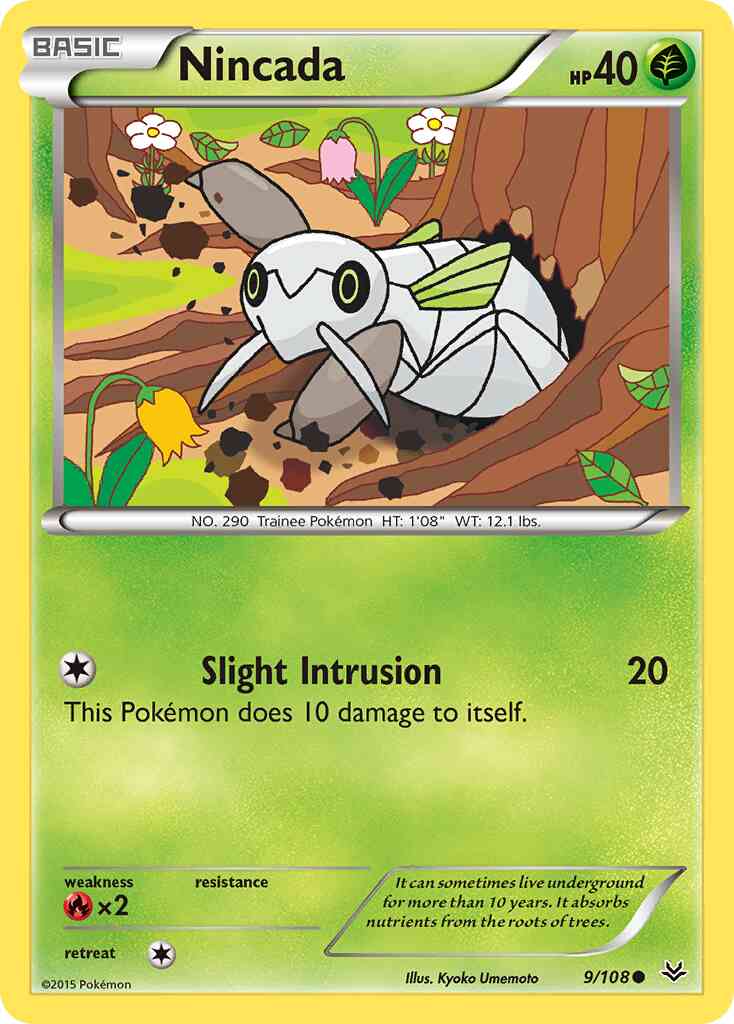 Nincada - 9/108 - Common [xy6-9] [Reverse Holo]