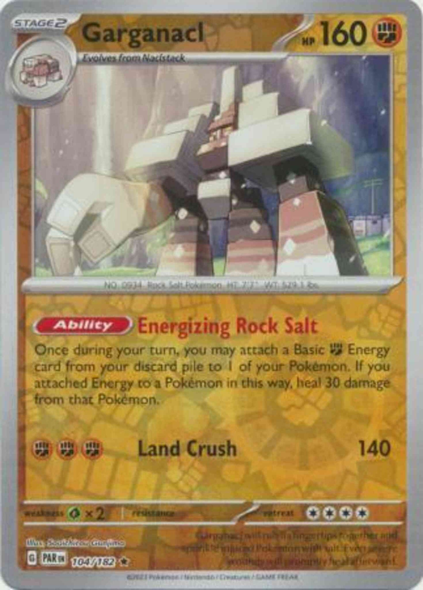 Garganacl - 104/182 - Rare [sv04-104] [Reverse Holo]