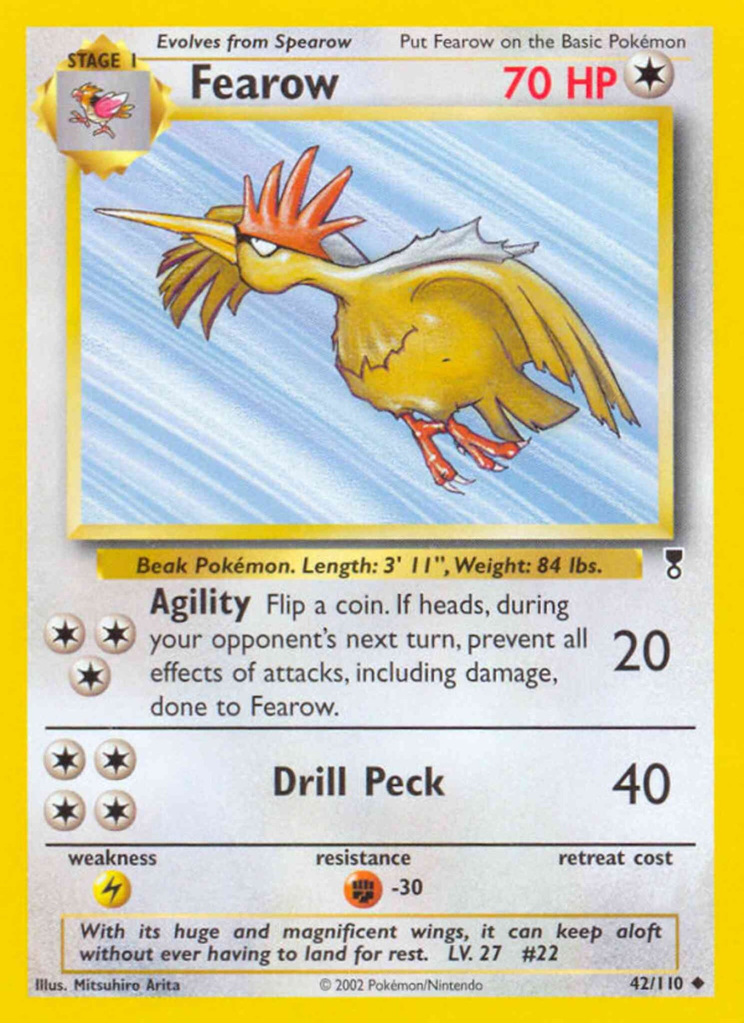 Fearow - 42/110 - Uncommon [base6-42] [Reverse Holo]