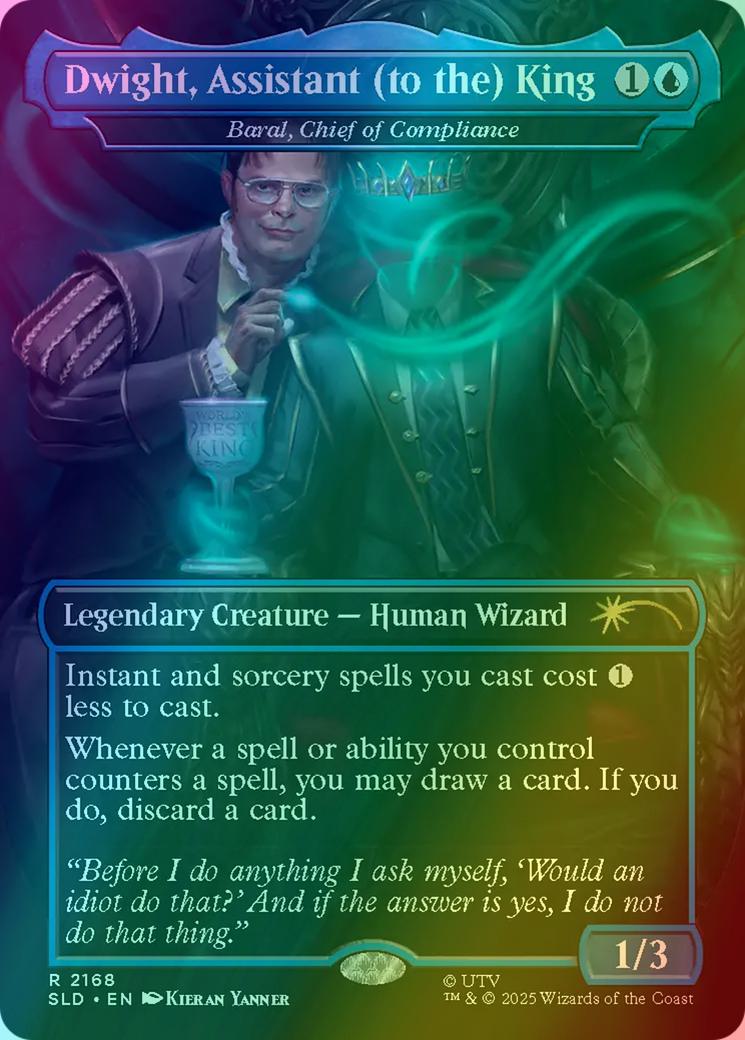 Dwight, Assistant (to the) King - Baral, Chief of Compliance [2168] [Borderless] [The Office: Dwight's Destiny] [Secret Lair Drop] [Foil]