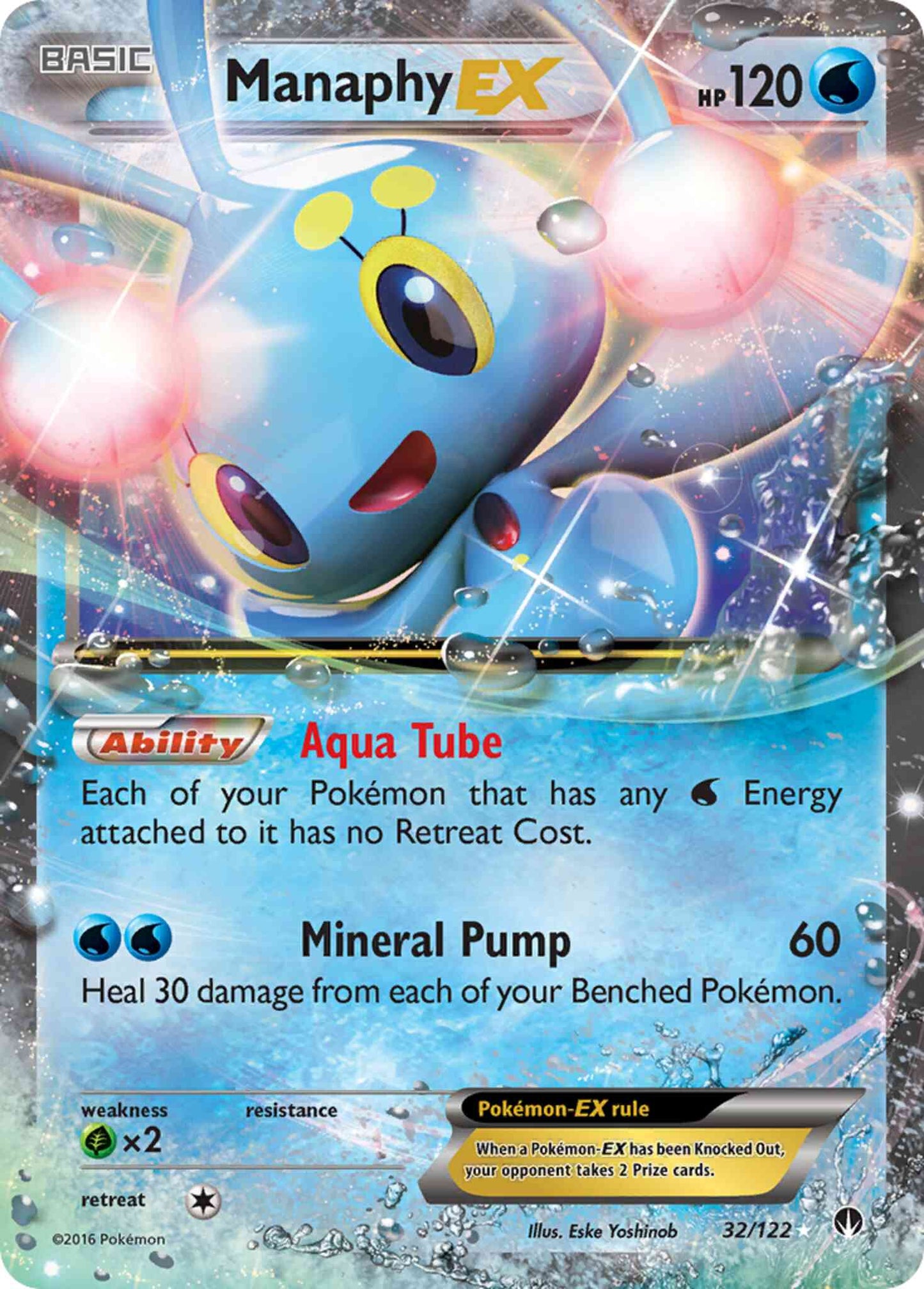 Manaphy-EX - 32/122 - Rare Holo EX [xy9-32] [Ultra]