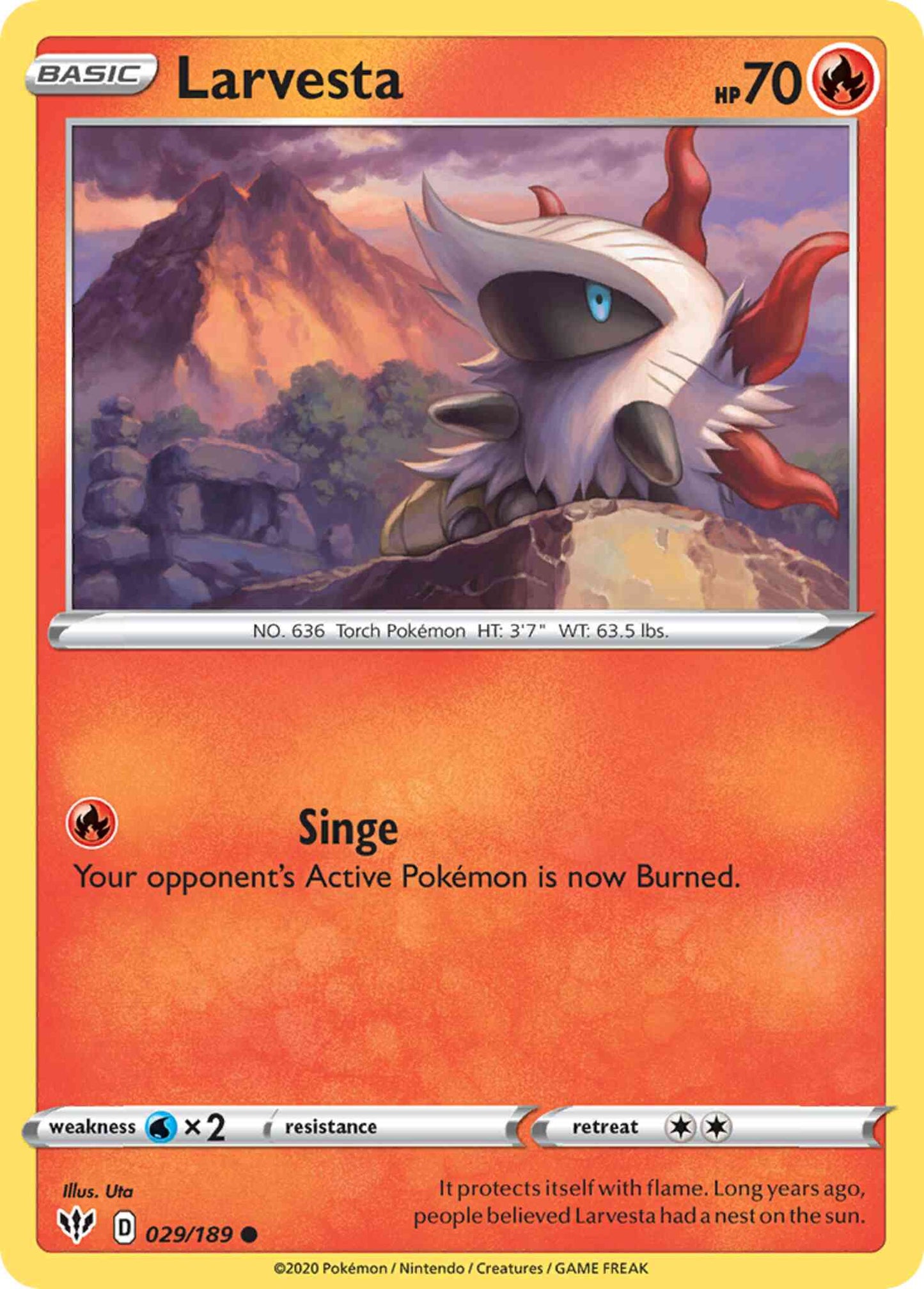 Larvesta - 029/189 - Common [swsh3-029] [Reverse Holo]