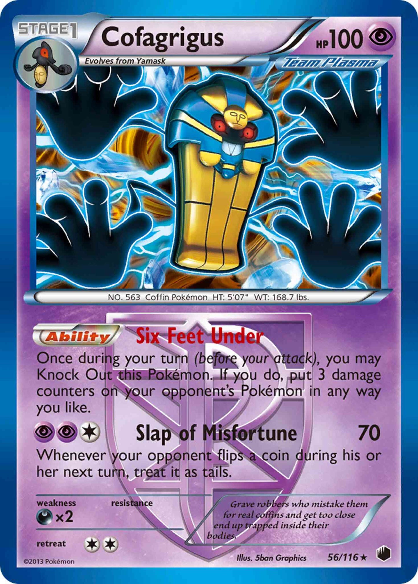 Cofagrigus - 56/116 - Rare Holo [bw9-56] [Reverse Holo]