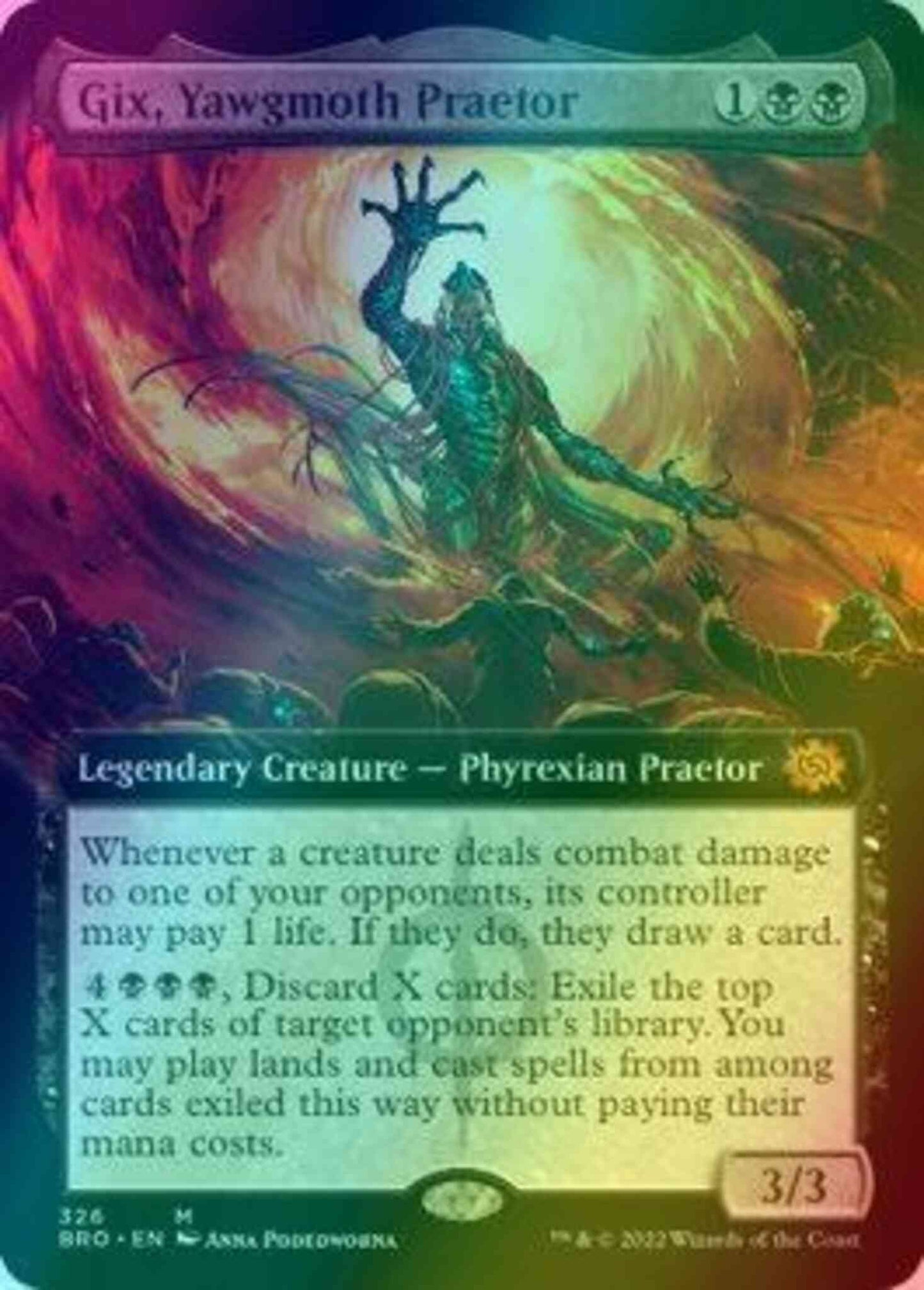 Gix, Yawgmoth Praetor [326] [Extended Art] [The Brothers' War] [Foil]