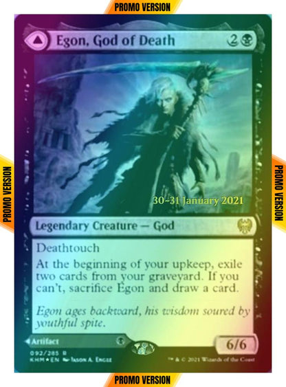Egon, God of Death // Throne of Death [Prerelease] [92s] [Kaldheim Promos] [Foil]