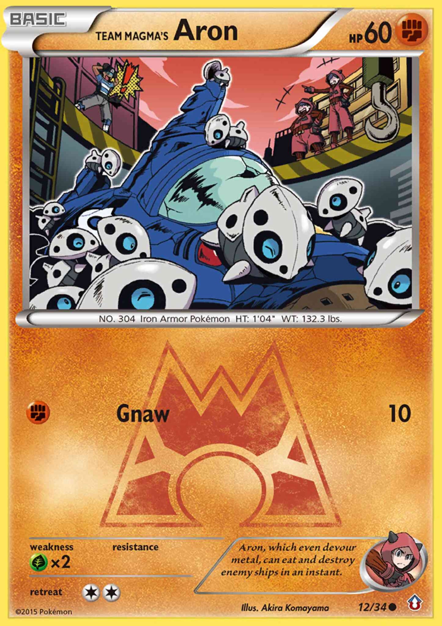 Team Magma's Aron - 12/34 - Common [dc1-12] [Reverse Holo]