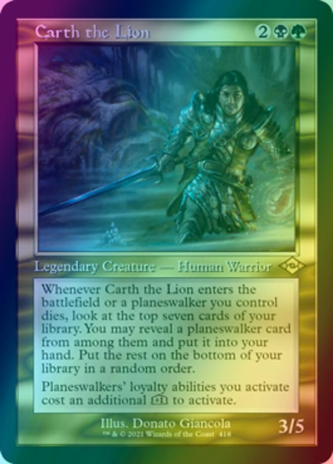 Carth the Lion [418] [Retro Frame] [Modern Horizons 2] [Foil]