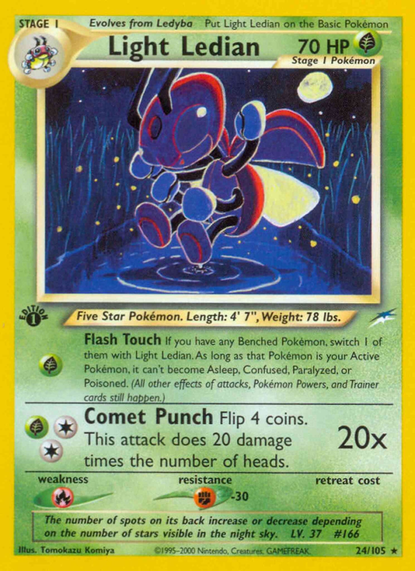 Light Ledian - 24/105 - Rare - 1st Edition [neo4-24] [Non-Holo]