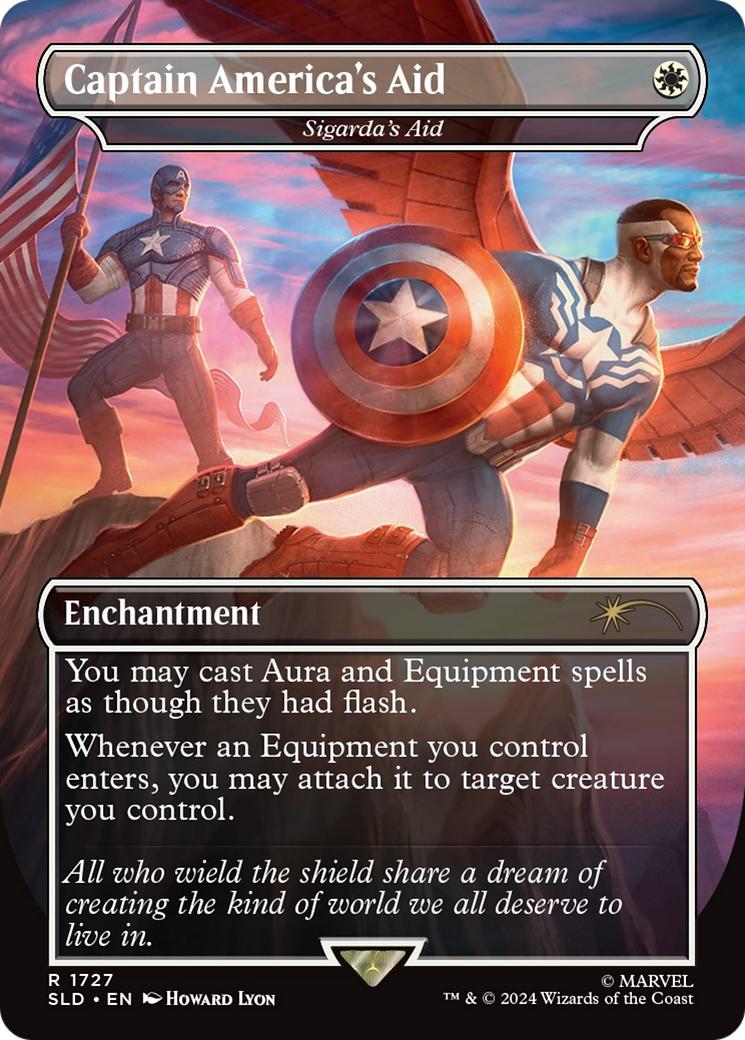 Captain America's Aid - Sigarda's Aid [1727] [Borderless] [Marvel's Captain America] [Secret Lair Drop] [Non-Foil]