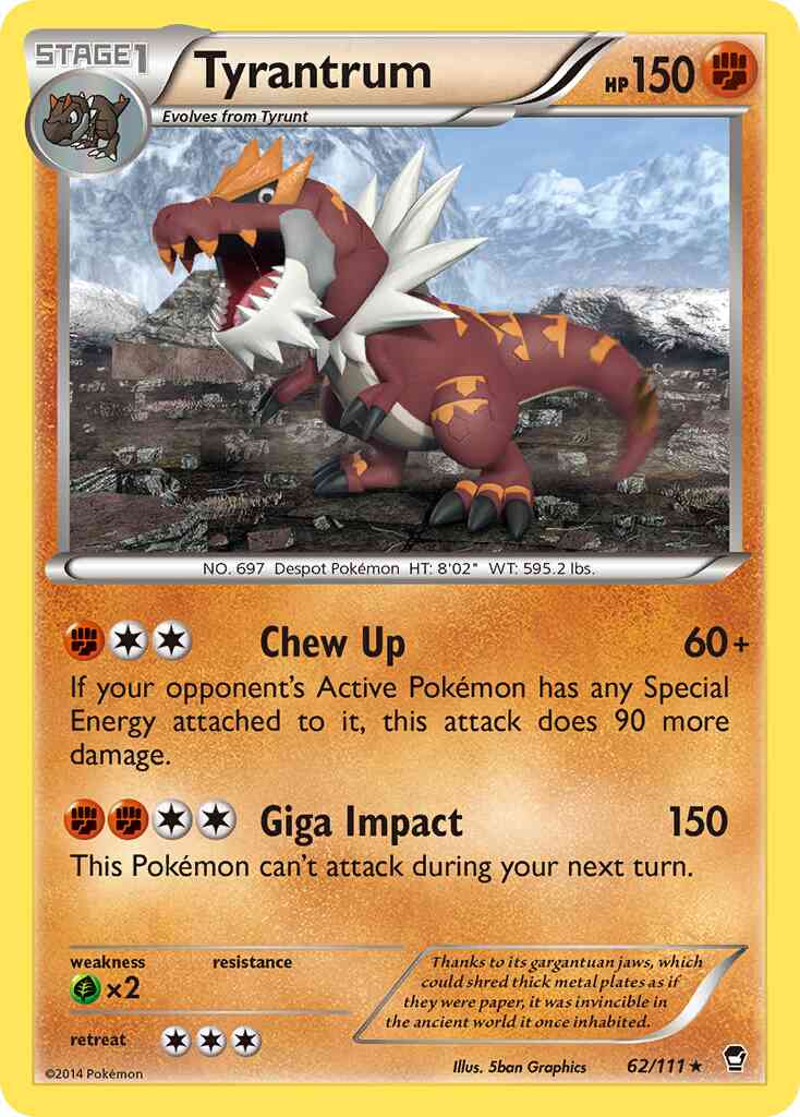 Tyrantrum - 62/111 - Rare [xy3-62] [Reverse Holo]