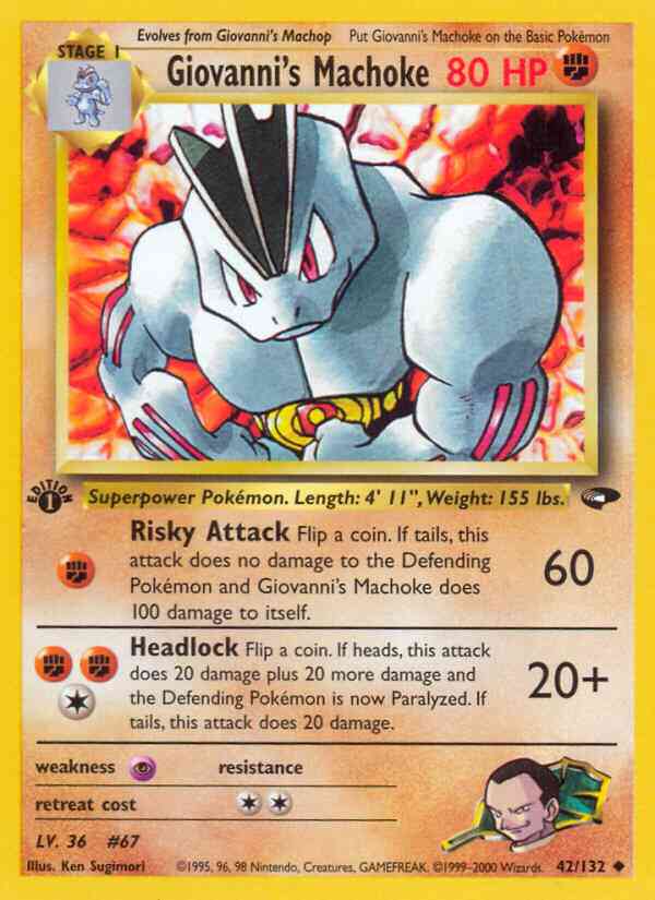 Giovanni's Machoke - 42/132 - Uncommon - 1st Edition [gym2-42] [Non-Holo]