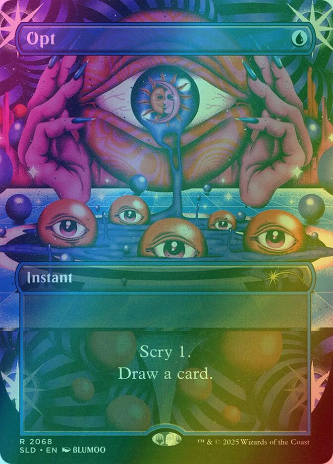 Opt [2068] [Borderless] [The Eyes Have It] [Secret Lair Drop] [Rainbow Foil]