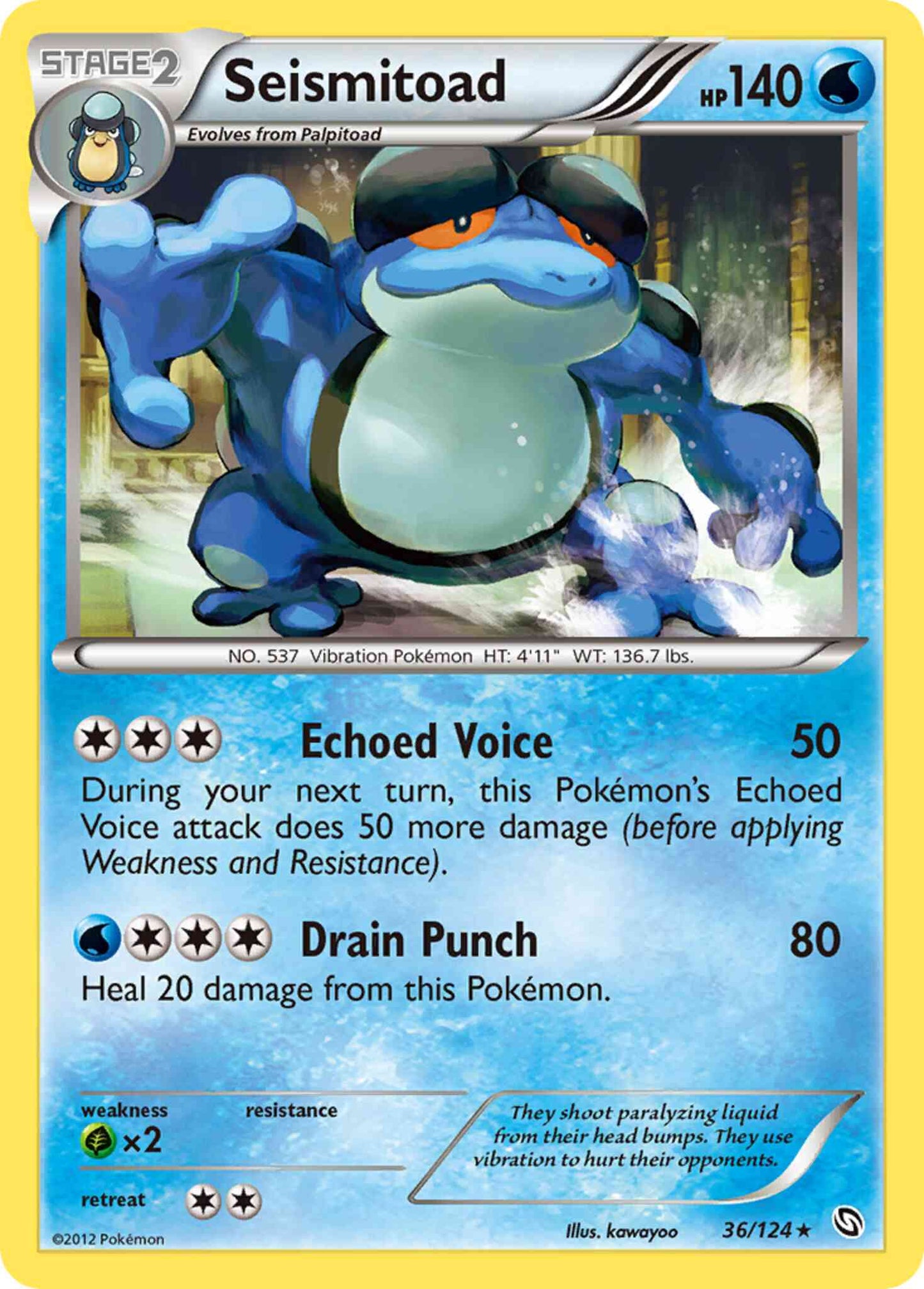 Seismitoad - 36/124 - Rare [bw6-36] [Reverse Holo]