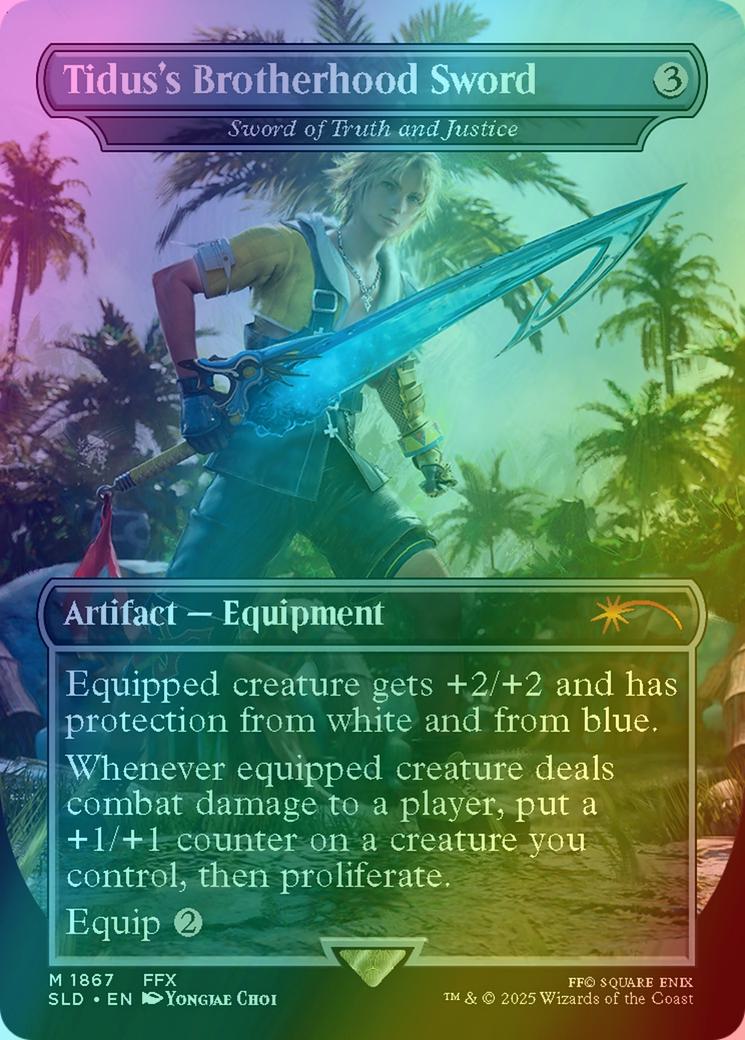 Tidus's Brotherhood Sword - Sword of Truth and Justice [1867] [Borderless] [FINAL FANTASY: Weapons] [Secret Lair Drop] [Foil]