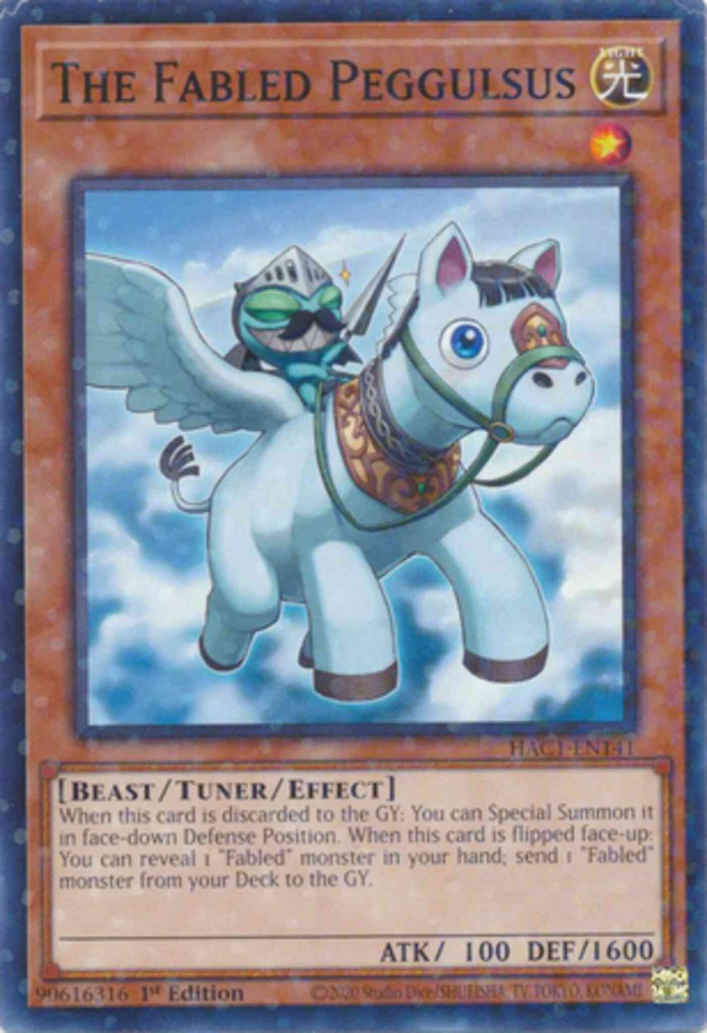 The Fabled Peggulsus - HAC1-EN141 - Duel Terminal Normal Parallel Rare - 1st Edition