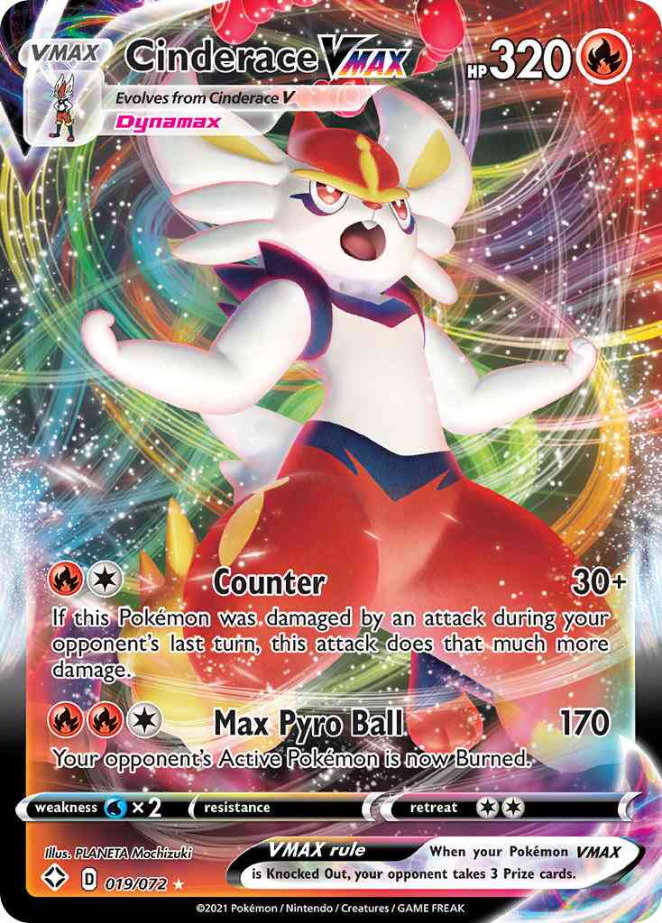 Cinderace VMAX - 019/072 - Rare Holo VMAX [swsh45-019] [Ultra]