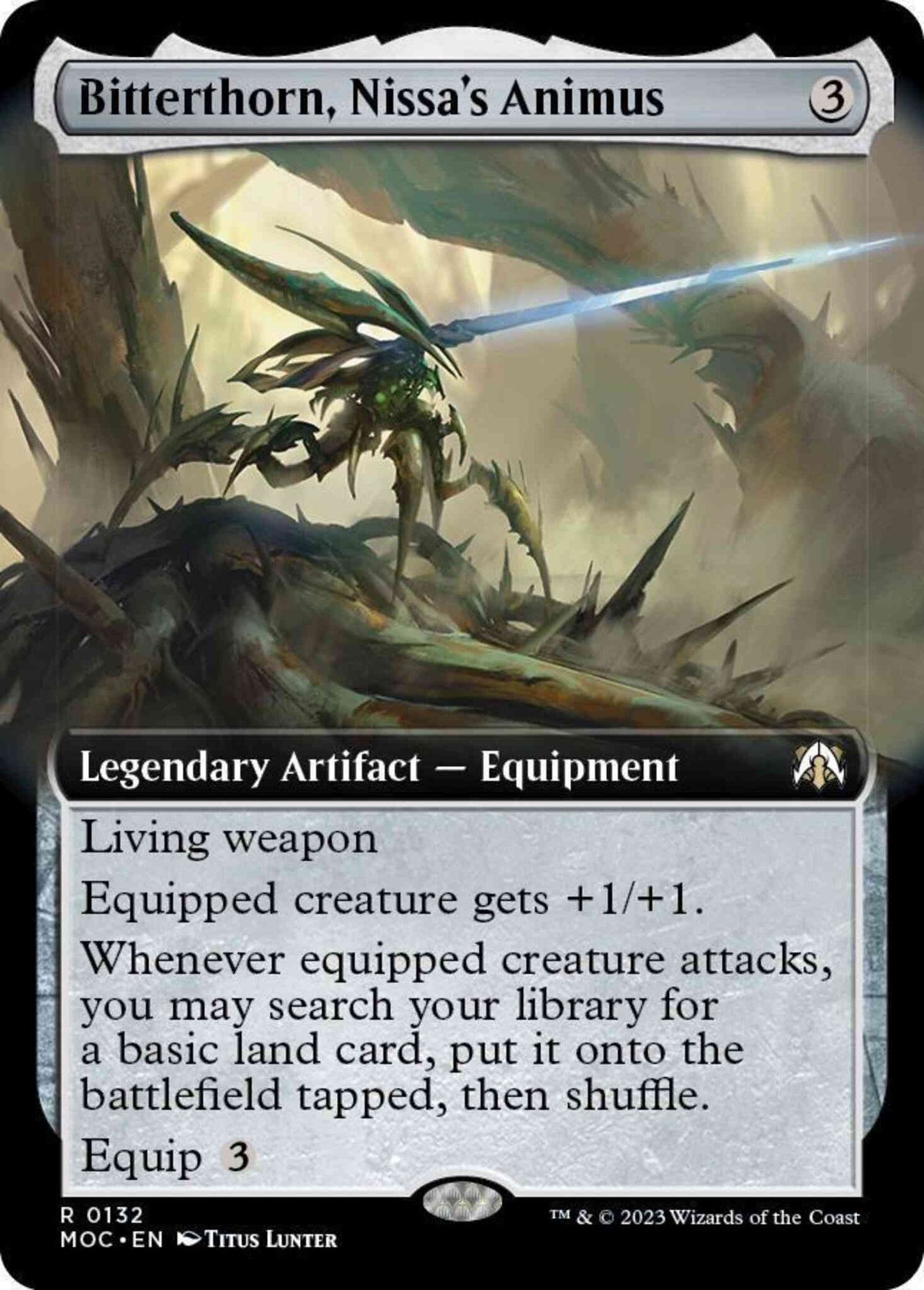 Bitterthorn, Nissa's Animus [132] [Extended Art] [March of the Machine: Commander] [Non-Foil]