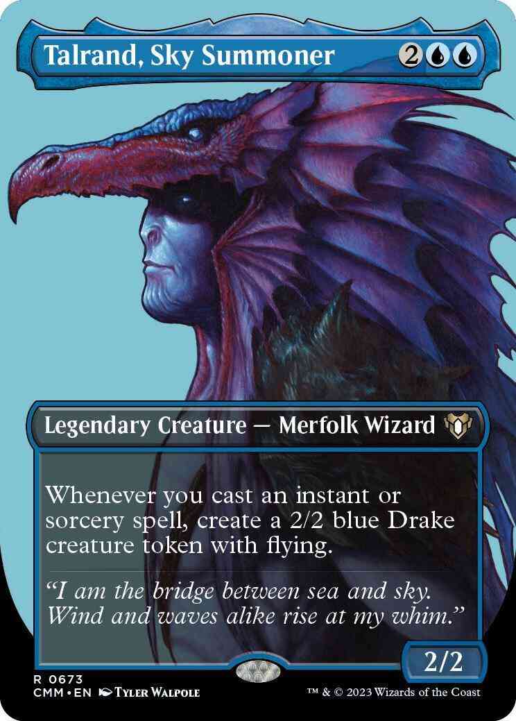 Talrand, Sky Summoner [673] [Borderless] [Profile] [Commander Masters] [Non-Foil]