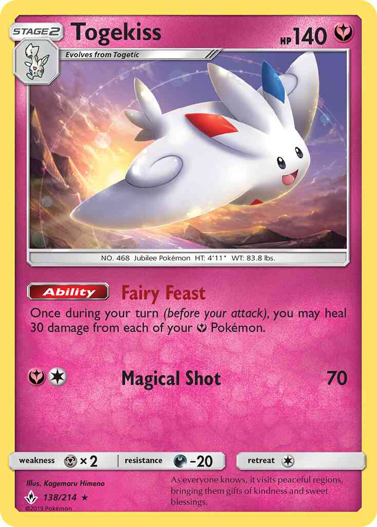 Togekiss - 138/214 - Rare Holo [sm10-138] [Reverse Holo]