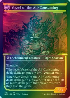 Hidetsugu Consumes All // Vessel of the All-Consuming [361] [Soft Glow Showcase] [Kamigawa: Neon Dynasty] [Foil]