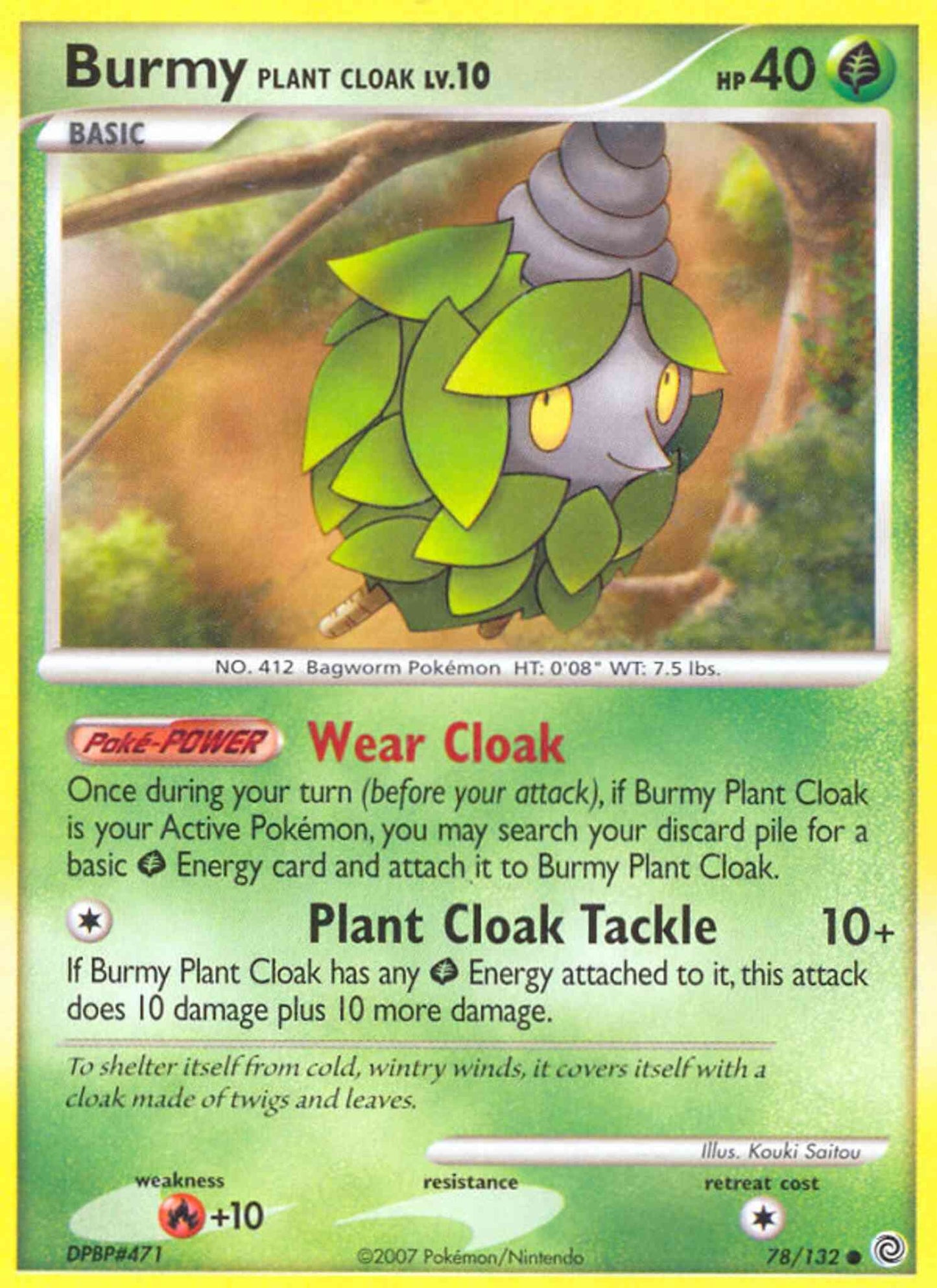 Burmy Plant Cloak - 78/132 - Common [dp3-78] [Non-Holo]