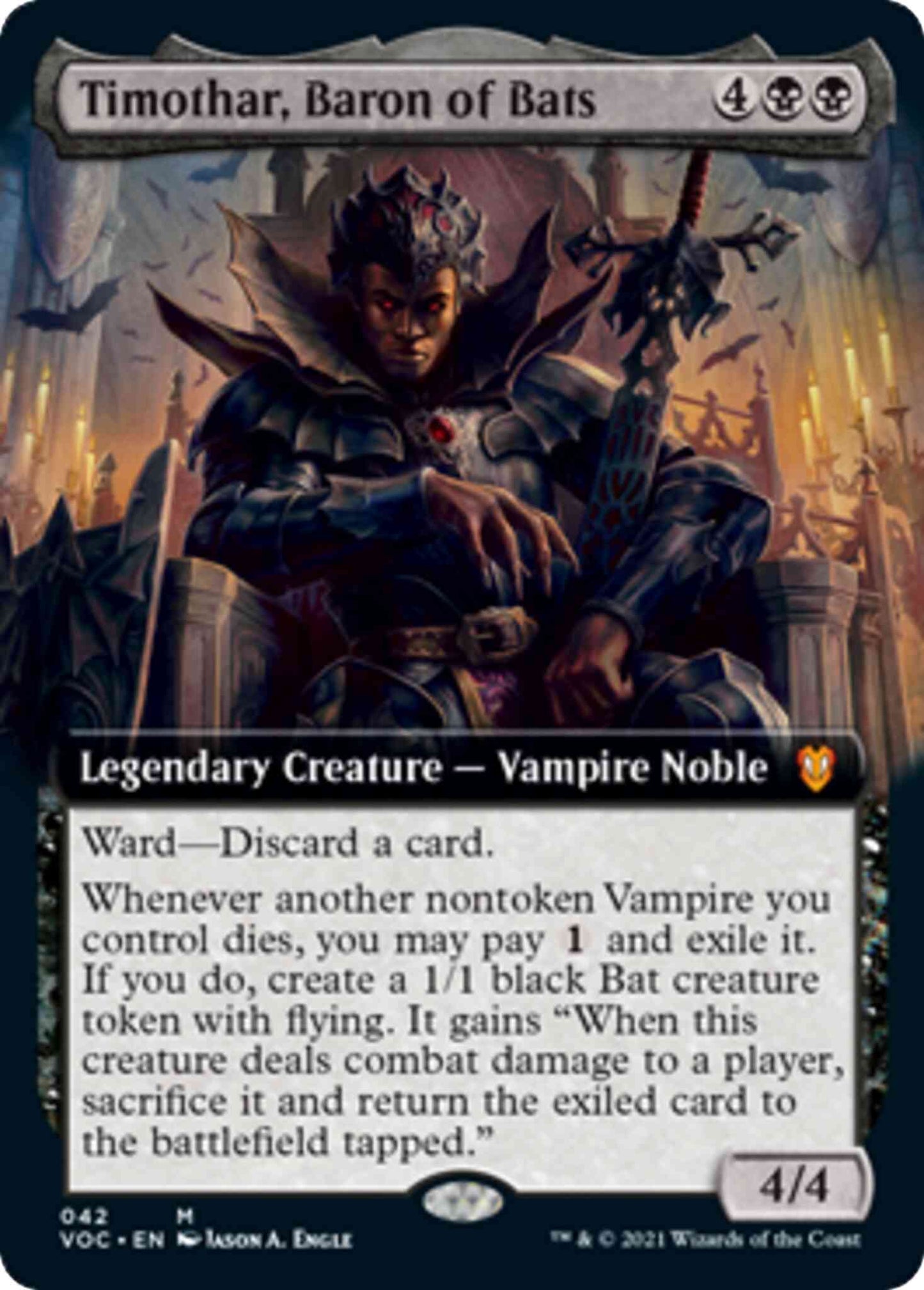 Timothar, Baron of Bats [42] [Extended Art] [Innistrad: Crimson Vow: Commander] [Non-Foil]