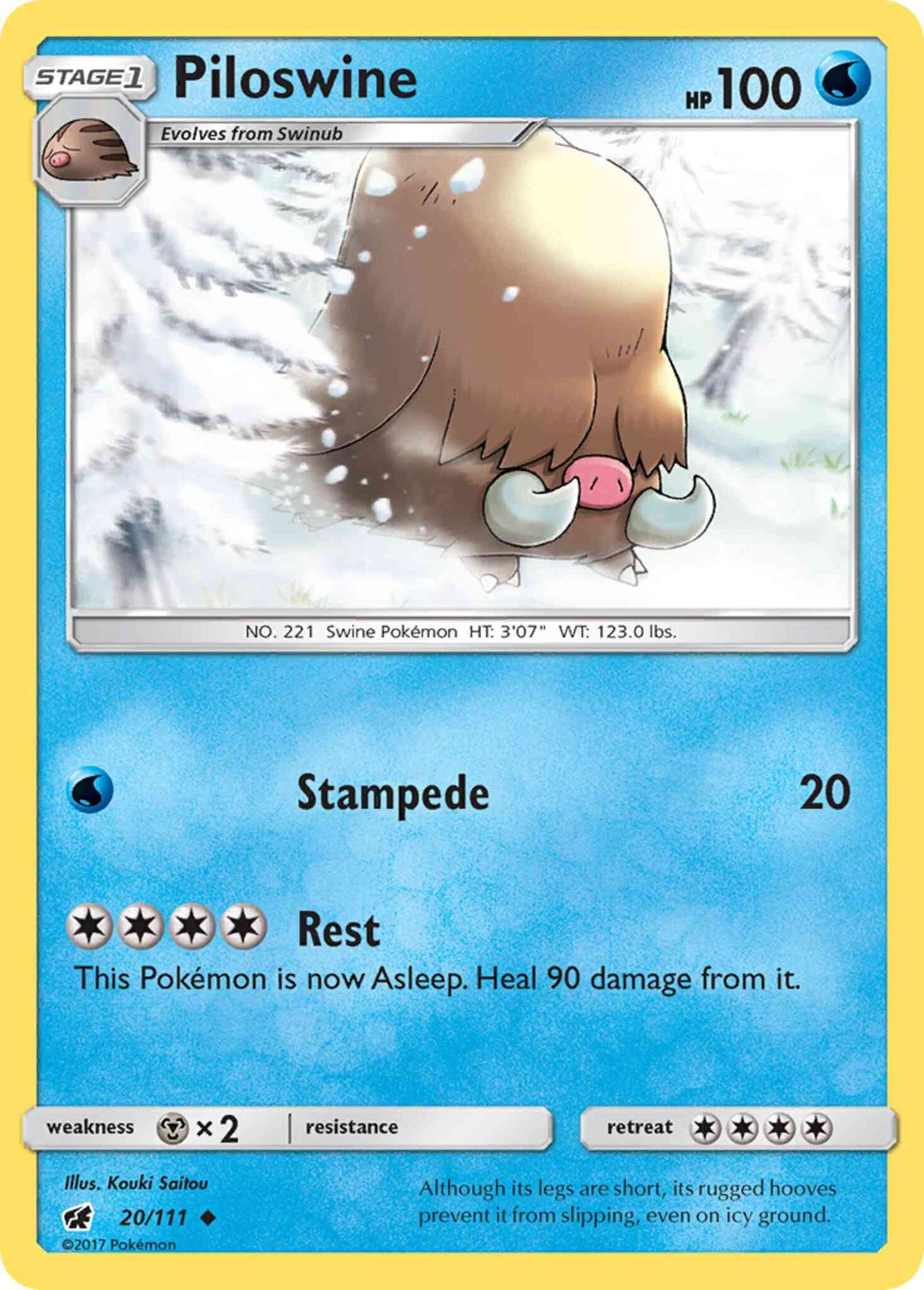 Piloswine - 20/111 - Uncommon [sm4-20] [Non-Holo]
