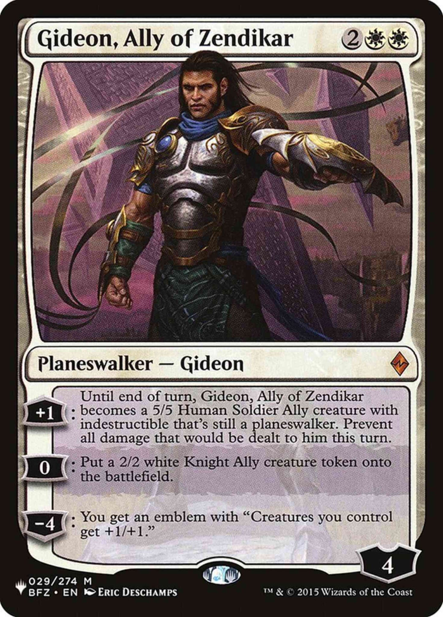 Gideon, Ally of Zendikar [BFZ-29] [The List] [Non-Foil]