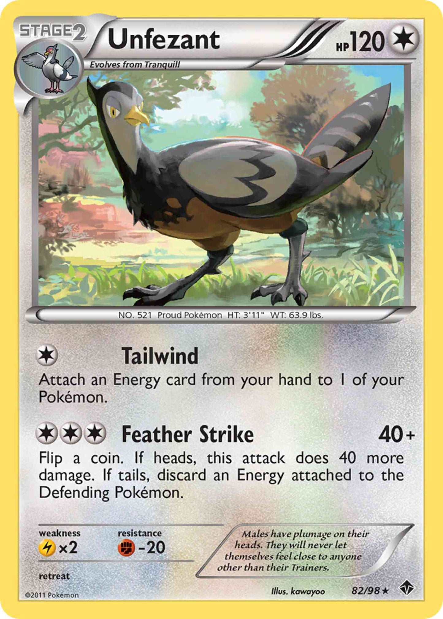 Unfezant - 82/98 - Rare [bw2-82] [Non-Holo]