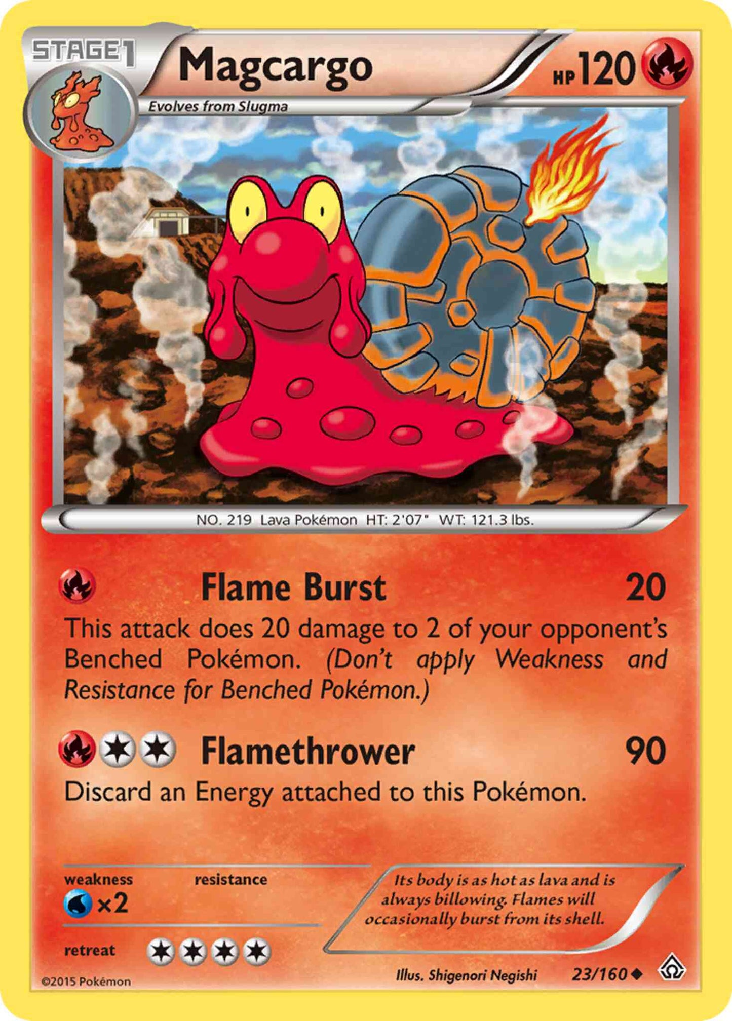 Magcargo - 23/160 - Uncommon [xy5-23] [Reverse Holo]