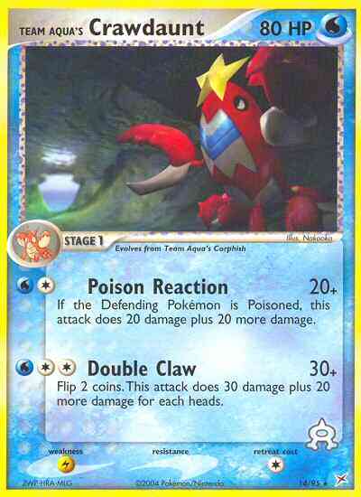 Team Aqua's Crawdaunt - 14/95 - Rare [ex4-14] [Non-Holo]