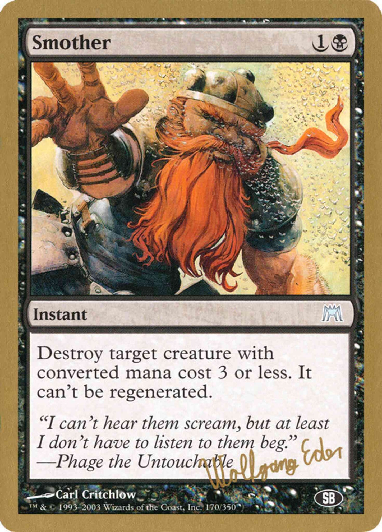 Smother [we170sb] [Sideboard] [World Championship Decks 2003] [Non-Foil]
