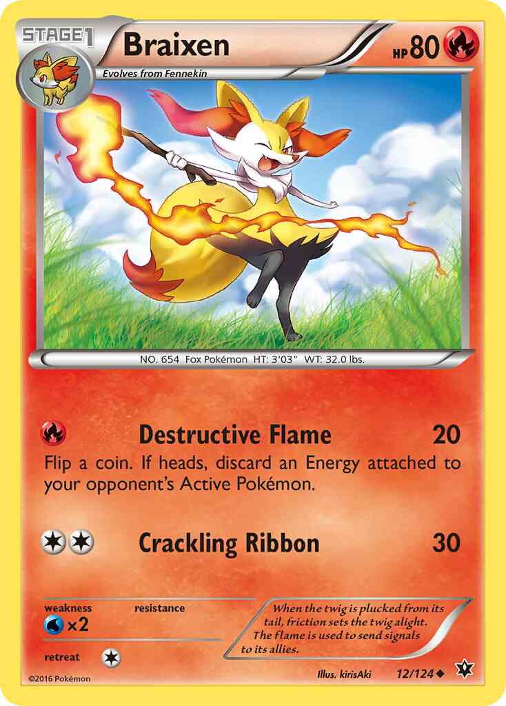 Braixen - 12/124 - Uncommon [xy10-12] [Non-Holo]