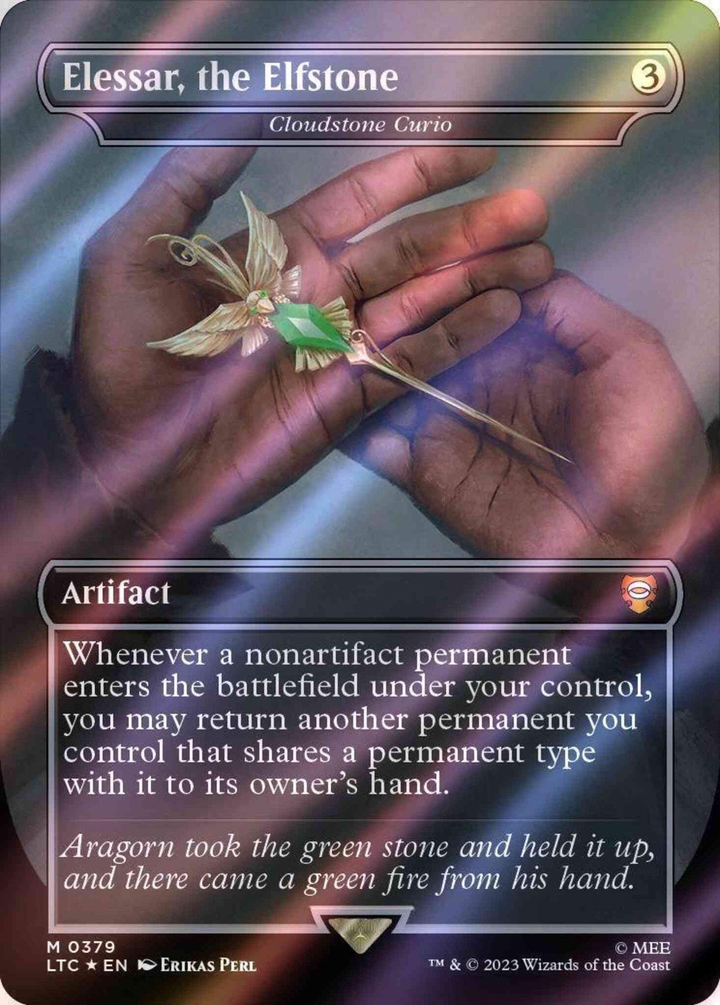 Elessar, the Elfstone - Cloudstone Curio [379] [Borderless] [Realms and Relics] [The Lord of the Rings: Tales of Middle-earth: Commander] [Surge Foil]