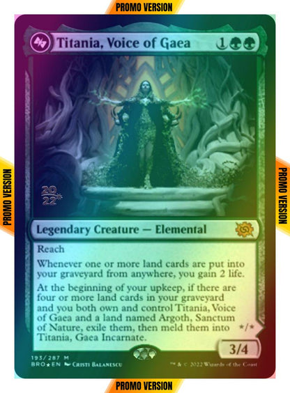 Titania, Voice of Gaea // Titania, Gaea Incarnate [193s] [Prerelease] [The Brothers' War: Promos] [Foil]
