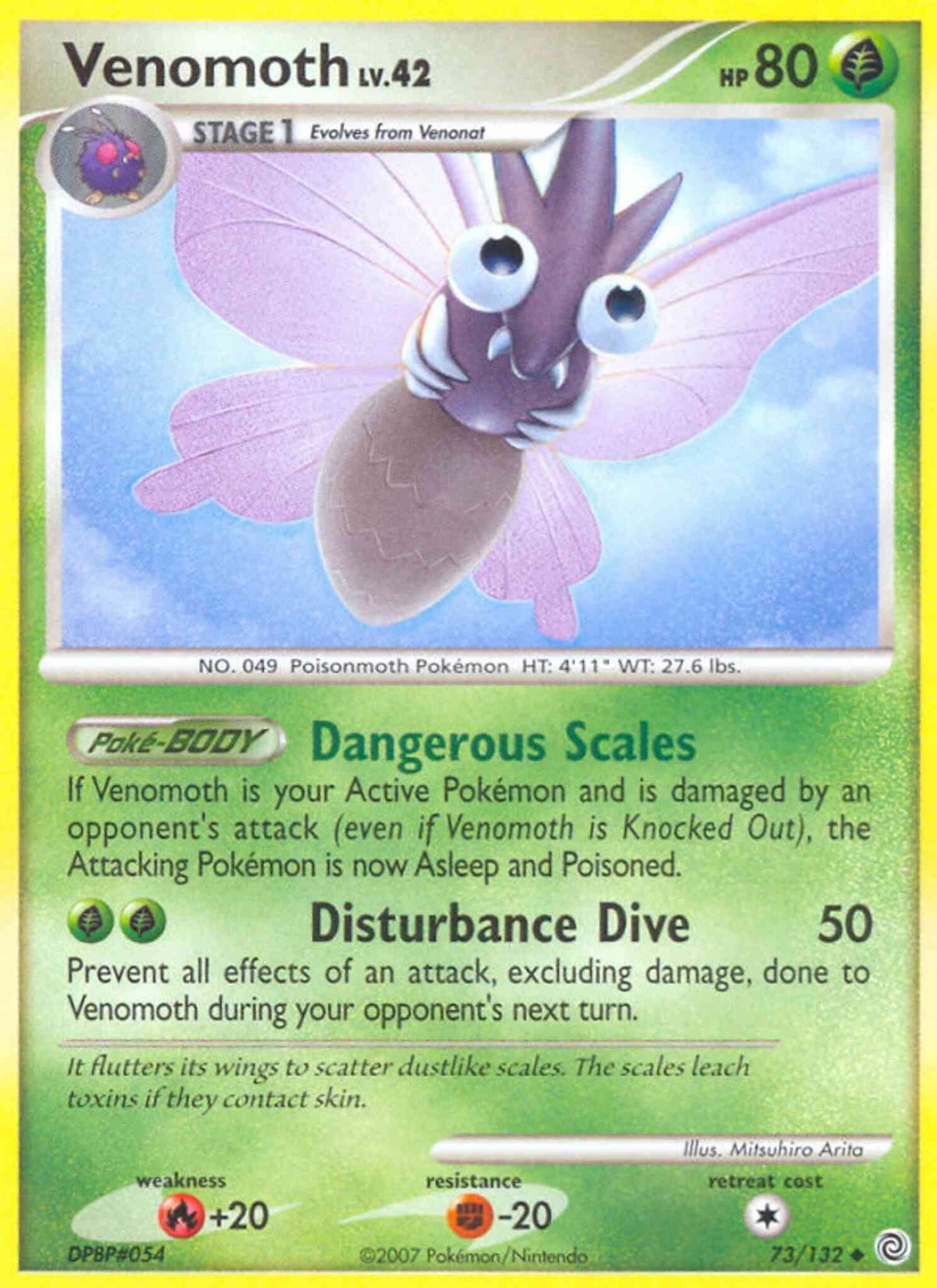 Venomoth - 73/132 - Uncommon [dp3-73] [Non-Holo]