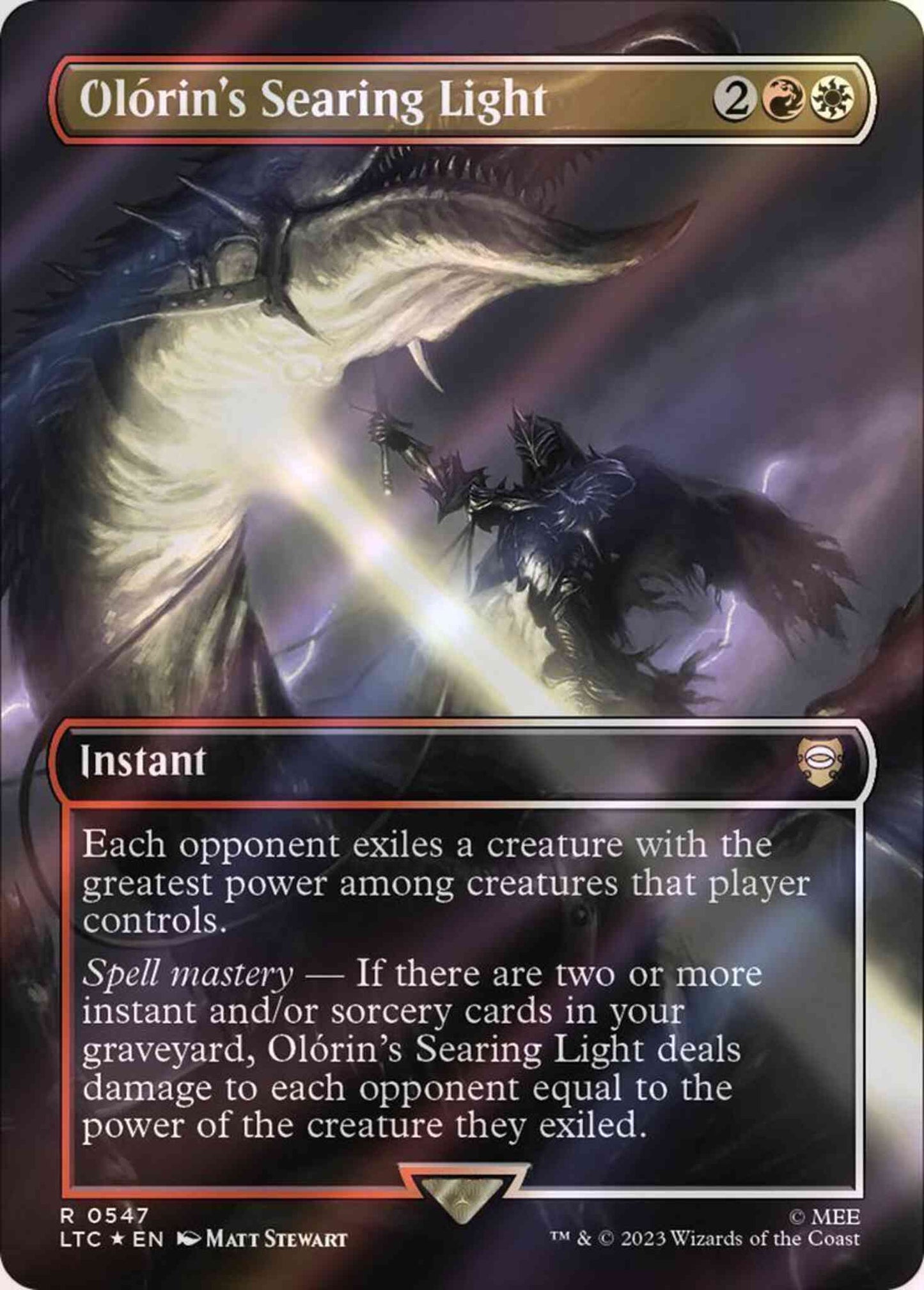 Olórin's Searing Light [547] [Borderless] [The Lord of the Rings: Tales of Middle-earth: Commander] [Surge Foil]