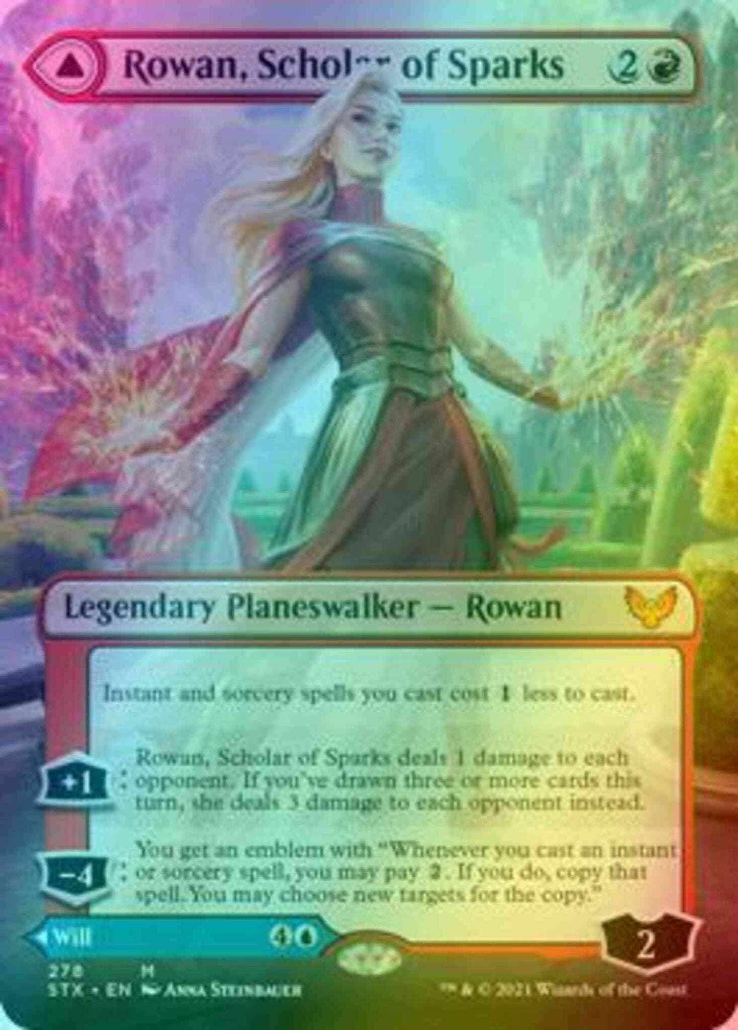 Rowan, Scholar of Sparks // Will, Scholar of Frost [278] [Borderless] [Strixhaven: School of Mages] [Foil]
