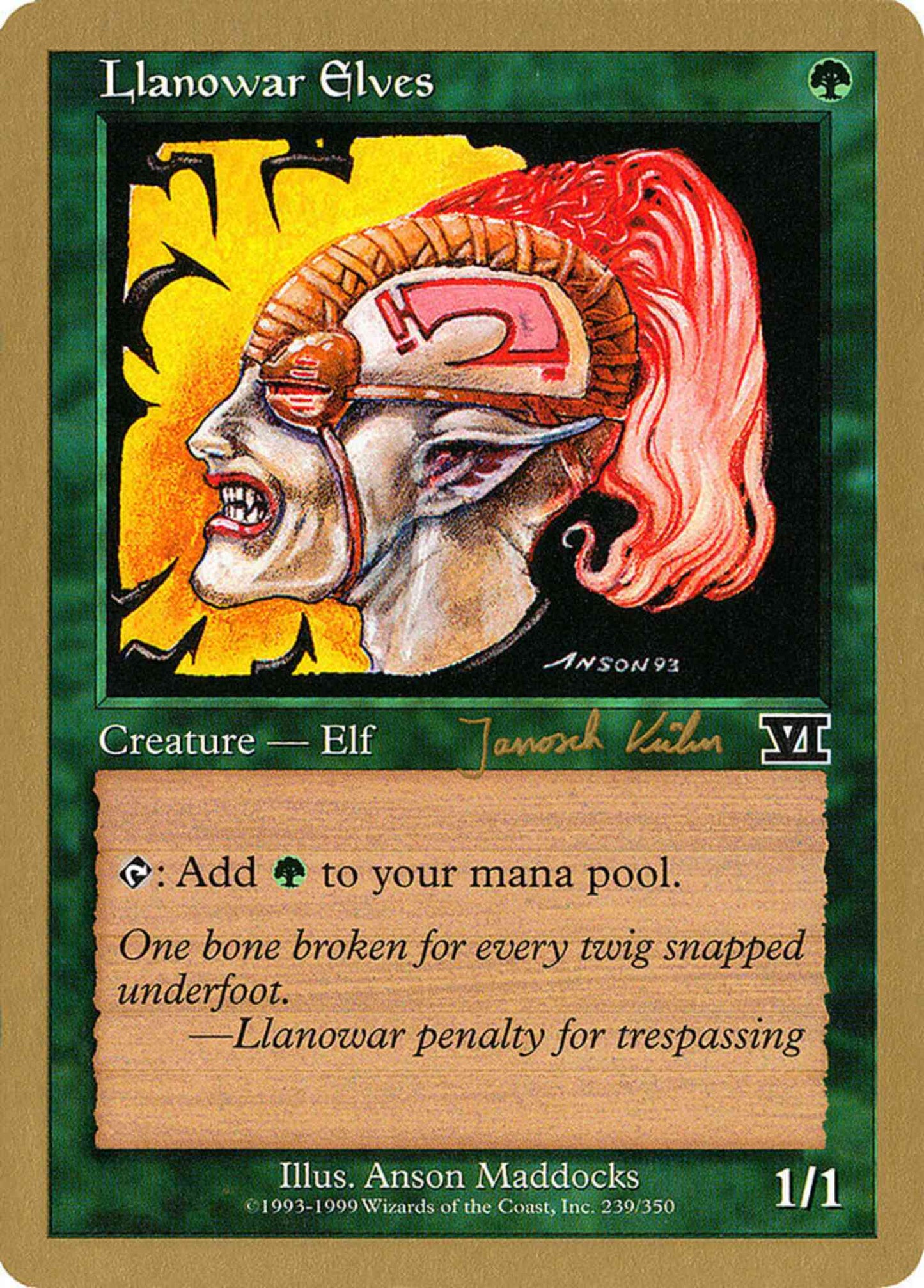 Llanowar Elves [jk239] [Janosch Kuhn] [239] [World Championship Decks 2000] [Non-Foil]