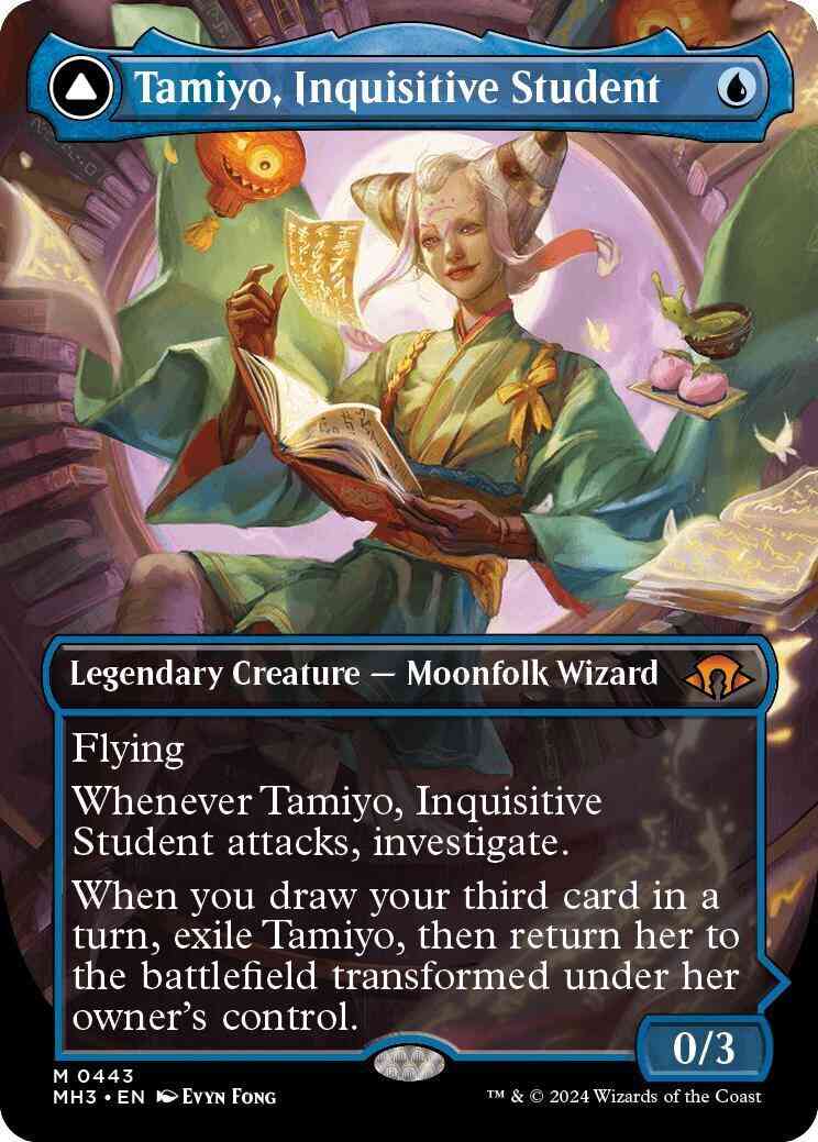 Tamiyo, Inquisitive Student // Tamiyo, Seasoned Scholar [443] [Borderless] [Modern Horizons 3] [Non-Foil]
