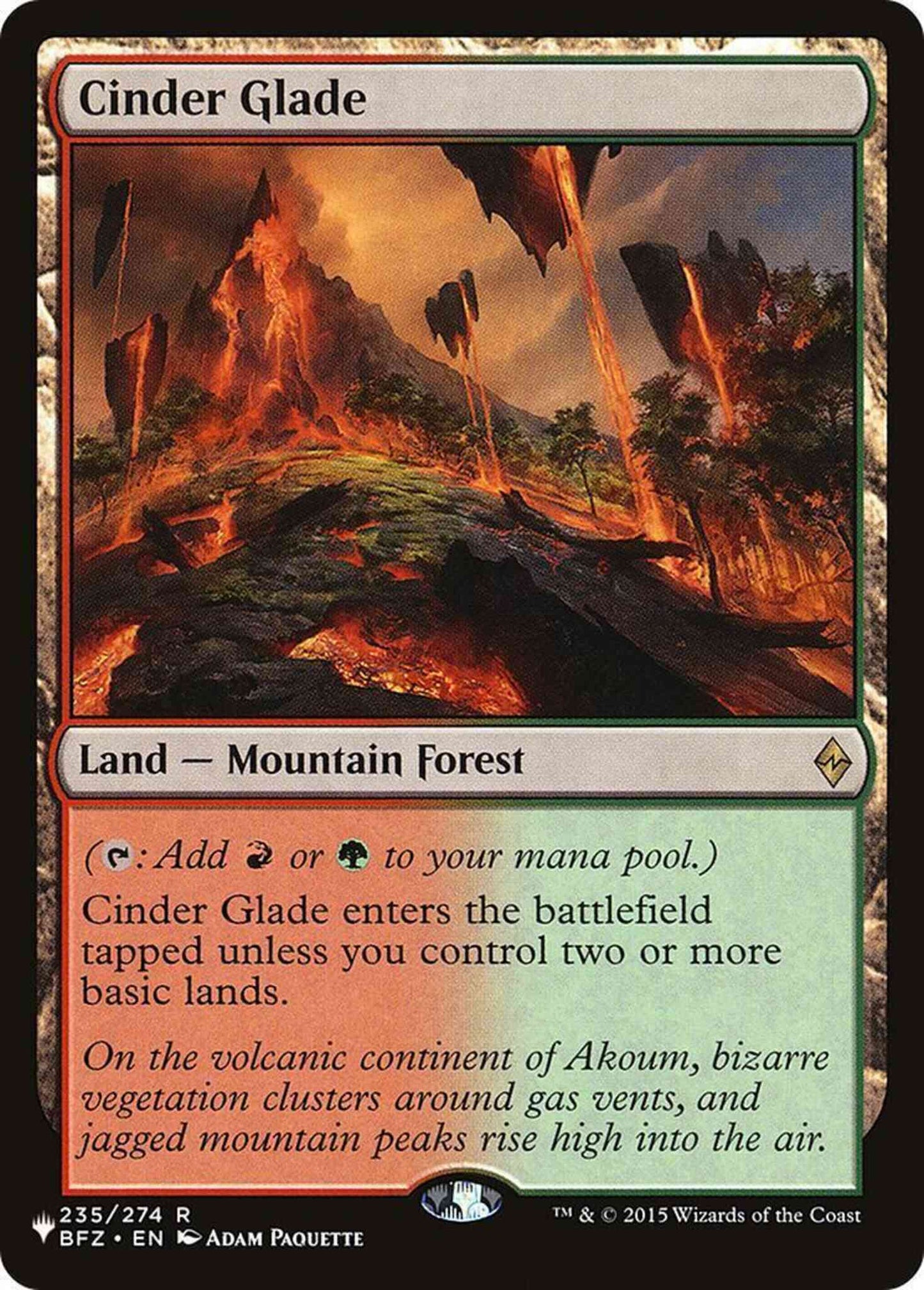 Cinder Glade [BFZ-235] [The List] [Non-Foil]