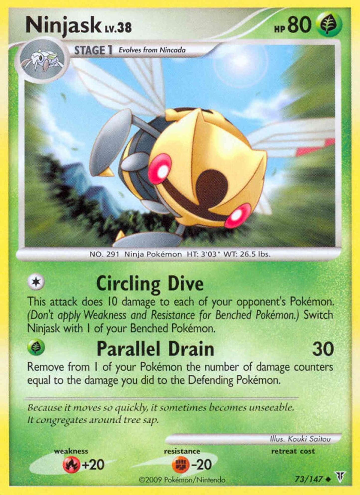 Ninjask - 73/147 - Uncommon [pl3-73] [Reverse Holo]