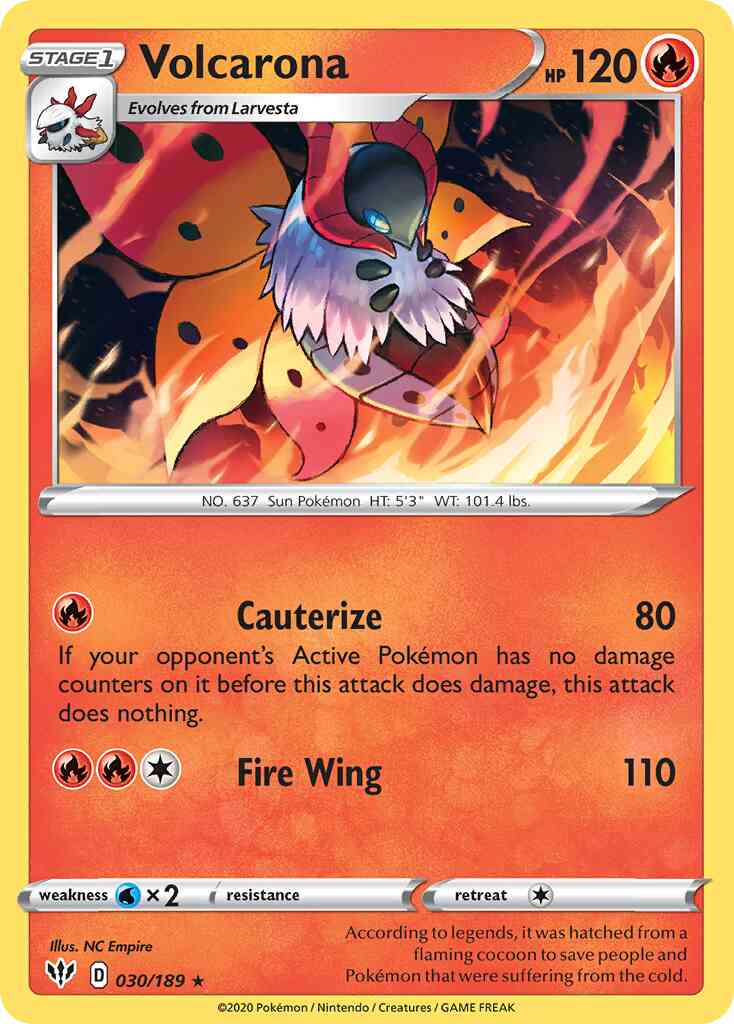 Volcarona - 030/189 - Rare [swsh3-030] [Non-Holo]