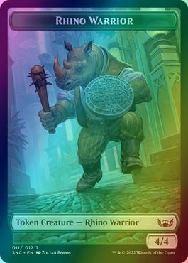 Ogre Warrior Token (06) // Rhino Warrior Token (11) [Streets of New Capenna: Tokens] [Foil]