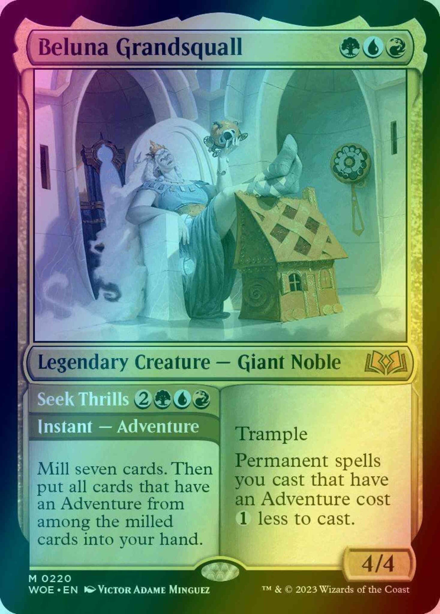 Beluna Grandsquall // Seek Thrills [220] [Wilds of Eldraine] [Foil]