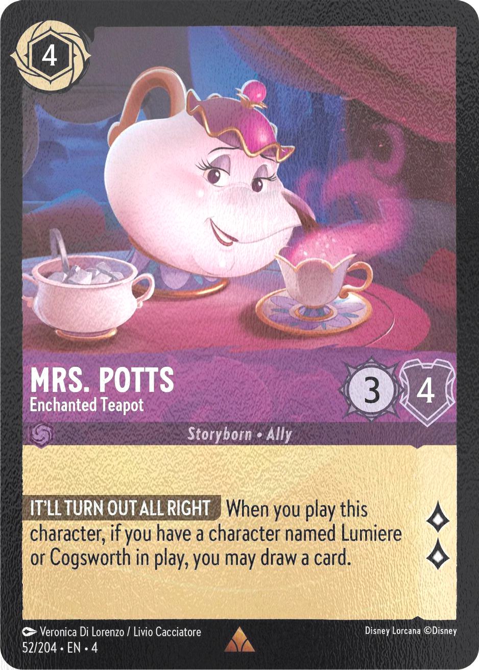 Mrs. Potts - Enchanted Teapot - 52/204 [Ursula's Return] [Cold Foil]